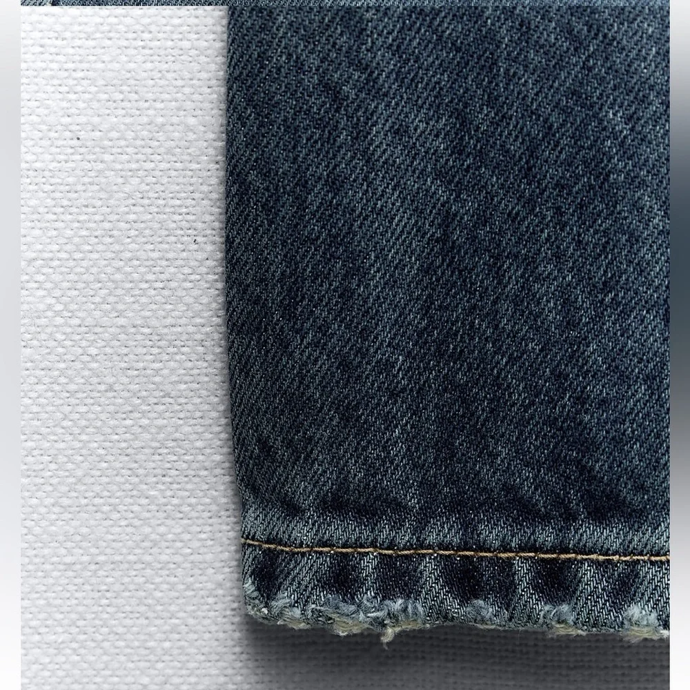 Zara Mid Rise TRE Loose Fit Long straight leg Jeans Blue size 32 US 10 NWT - Picture 9 of 16